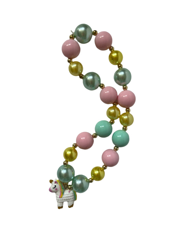 Unicorn Bubblegum bead necklace