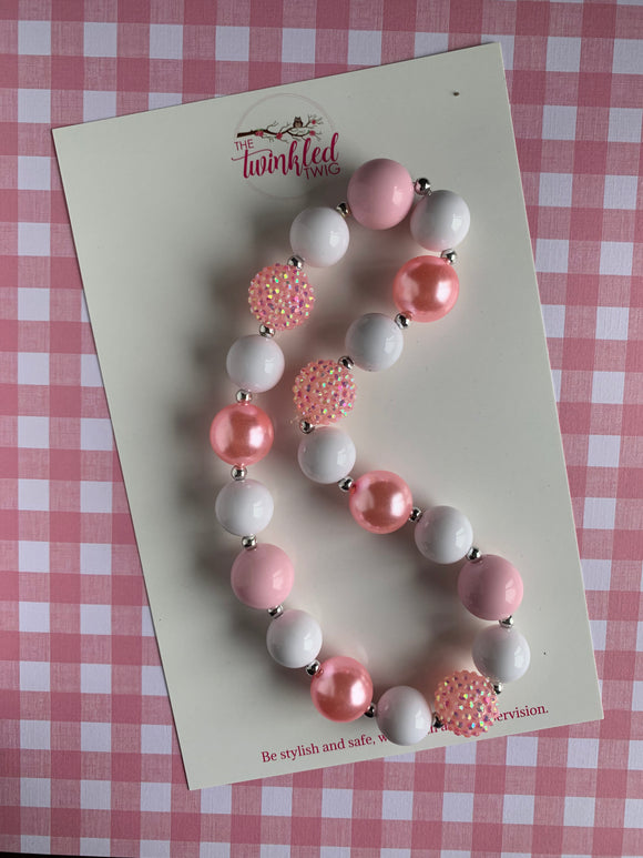 Simple Elegant pink bubblegum necklace