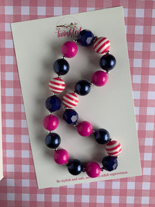 Navy and pink necklace