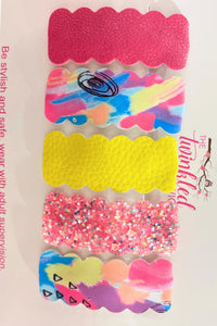 Bright neon 90's style snap clips