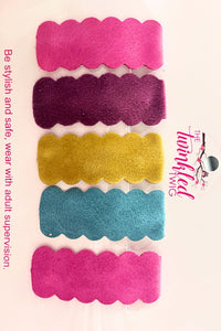 Faux suede snap clips