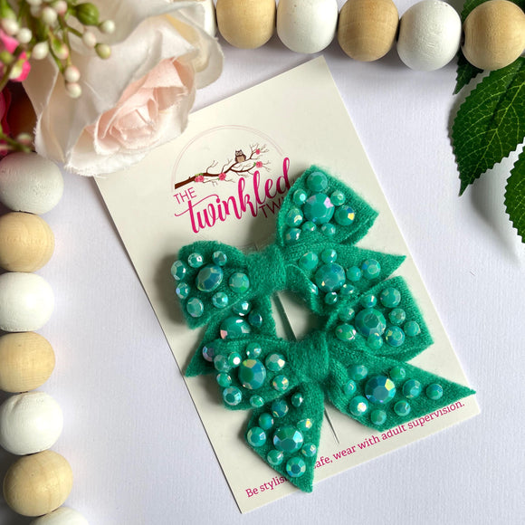 2-pack Teal Cashmere Bows